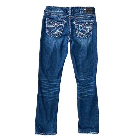 Silver Jeans Aiko Bootcut Women's 26x39 Dark Wash Blue Stretch Denim Low Rise - Picture 4 of 8